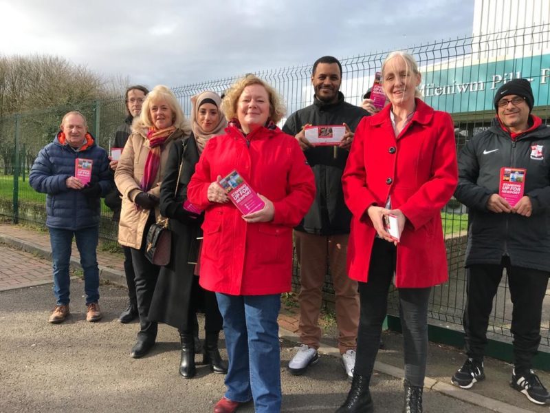 Labour team canvassing in Newport West